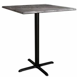 LT&S Excalibur Lancaster Table & Seating Excalibur 36" X 36" Square Bar Height Table With Smooth Paladina Finish And Cross Base Plate -Lancaster Table & Seating Shop 2114652