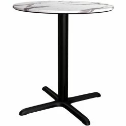 LT&S Excalibur Lancaster Table & Seating Excalibur 36" Round Dining Height Table With Smooth Versilla Finish And Cross Base Plate -Lancaster Table & Seating Shop 2115929