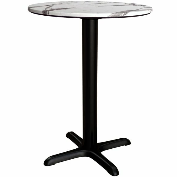 LT&S Excalibur Lancaster Table & Seating Excalibur 24" Round Dining Height Table With Smooth Versilla Finish And Cross Base Plate 2 LT&S Excalibur Lancaster Table & Seating Excalibur 24" Round Dining Height Table With Smooth Versilla Finish And Cross Base Plate - Image 2