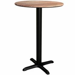 LT&S Excalibur Lancaster Table & Seating Excalibur 31 1/2" Round Counter Height Table With Textured Yukon Oak Finish And Cross Base Plate -Lancaster Table & Seating Shop 2116046