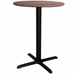 LT&S Excalibur Lancaster Table & Seating Excalibur 36" Round Counter Height Table With Textured Walnut Finish And Cross Base Plate -Lancaster Table & Seating Shop 2116052