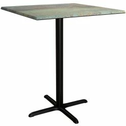LT&S Excalibur Lancaster Table & Seating Excalibur 36" X 36" Square Bar Height Table With Textured Canyon Painted Metal Finish And Cross Base Plate -Lancaster Table & Seating Shop 2122599