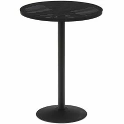 Wabash Valley HAAJ79P Hanna Collection 30" Round Horizontal Slat Portable Pedestal Bar Table