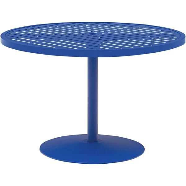 Wabash Valley HA2G79P Hanna Collection 48" Round Horizontal Slat Portable Pedestal Table 1 Wabash Valley HA2G79P Hanna Collection 48" Round Horizontal Slat Portable Pedestal Table