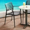 Lancaster Table & Seating Allegro Black Stackable Resin Arm Chair