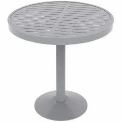Wabash Valley HA2J79P Hanna Collection 30" Round Horizontal Slat Portable Pedestal Table