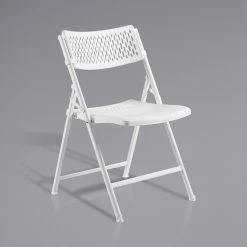National Public Seating 1421 AirFlex White Polypropylene Premium Folding Chair