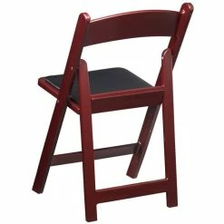 Lancaster Table & Seating Mahogany Resin Folding Chair With Vinyl Seat -Lancaster Table & Seating Shop 2173570