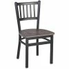 BFM Seating Troy Sand Black Steel Slat Back Chair With Relic Rustic Copper Melamine Seat