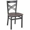 BFM Seating Akrin Sand Black Steel Cross Back Chair With Relic Rustic Copper Melamine Seat