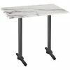 Holland Bar Stool OD211EB-42BWOD3048WM 30" X 48" White Marble Laminate Outdoor / Indoor Bar Height Table With End Column Base