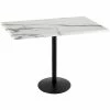 Holland Bar Stool OD214-2242BWOD3048WM 30" X 48" White Marble Laminate Outdoor / Indoor Bar Height Table With Round Base