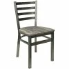 BFM Seating Lima Steel Side Chair With Farm House Relic Seat And Clear Coat Frame