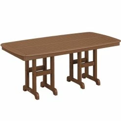 POLYWOOD Nautical 37" X 72" Teak Dining Height Table