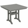 POLYWOOD Farmhouse Trestle 37" Slate Grey Dining Height Table