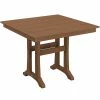POLYWOOD Farmhouse Trestle 37" Teak Dining Height Table