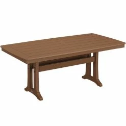 POLYWOOD Nautical Trestle 38" X 73" Teak Dining Height Table