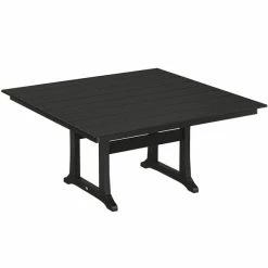 POLYWOOD Farmhouse Trestle 59" Black Dining Height Table