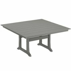 POLYWOOD Farmhouse Trestle 59" Slate Grey Dining Height Table