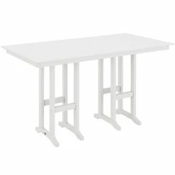 POLYWOOD Farmhouse 37" X 72" White Bar Height Table