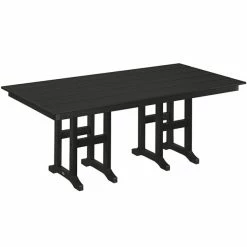 POLYWOOD Farmhouse 37" X 72" Black Dining Height Table