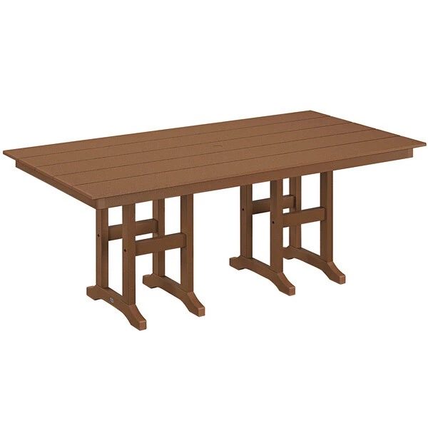 POLYWOOD Farmhouse 37" X 72" Teak Dining Height Table 1 POLYWOOD Farmhouse 37" X 72" Teak Dining Height Table