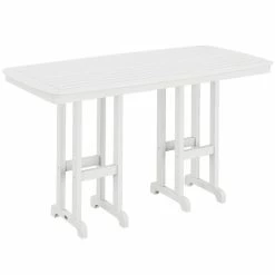 POLYWOOD Nautical 37" X 72" White Bar Height Table
