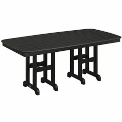 POLYWOOD Nautical 37" X 72" Black Dining Height Table