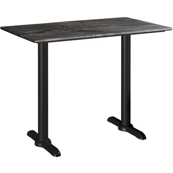 LT&S Excalibur Lancaster Table & Seating Excalibur 27 1/2" X 47 3/16" Rectangular Counter Height Table With Smooth Paladina Finish And Two End Outdoor Base Plates 2 LT&S Excalibur Lancaster Table & Seating Excalibur 27 1/2" X 47 3/16" Rectangular Counter Height Table With Smooth Paladina Finish And Two End Outdoor Base Plates - Image 2