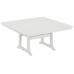 POLYWOOD Nautical Trestle 59" White Dining Height Table