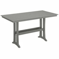 POLYWOOD Farmhouse Trestle 37" X 72" Slate Grey Bar Height Table