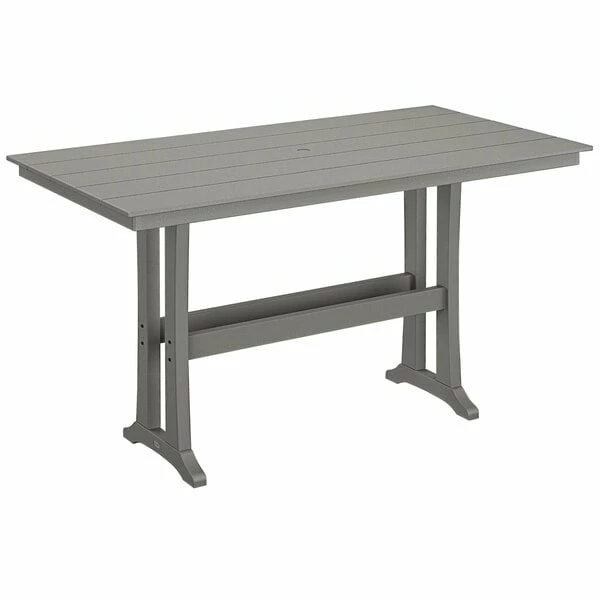 POLYWOOD Farmhouse Trestle 37" X 72" Slate Grey Bar Height Table 1 POLYWOOD Farmhouse Trestle 37" X 72" Slate Grey Bar Height Table