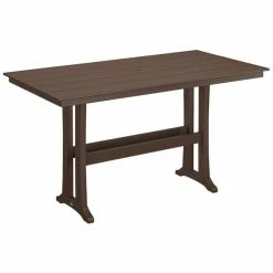 POLYWOOD Farmhouse Trestle 37" X 72" Mahogany Bar Height Table