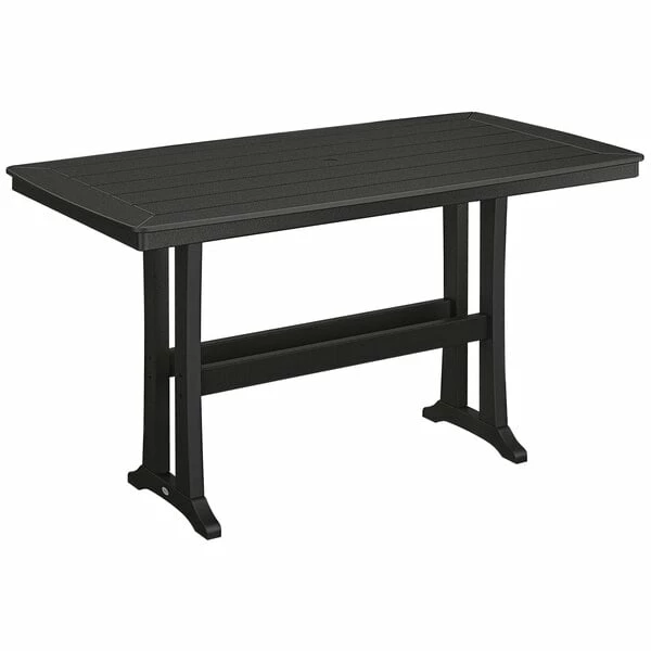 POLYWOOD Nautical Trestle 38" X 73" Black Bar Height Table 1 POLYWOOD Nautical Trestle 38" X 73" Black Bar Height Table