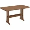 POLYWOOD Nautical Trestle 38" X 73" Teak Bar Height Table