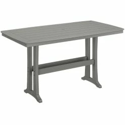 POLYWOOD Nautical Trestle 38" X 73" Slate Grey Bar Height Table