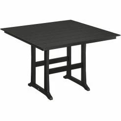 POLYWOOD Farmhouse Trestle 59" Black Bar Height Table