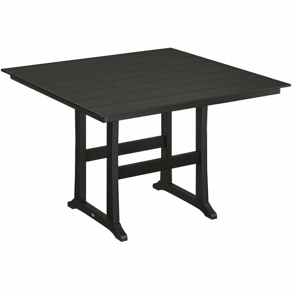POLYWOOD Farmhouse Trestle 59" Black Bar Height Table 1 POLYWOOD Farmhouse Trestle 59" Black Bar Height Table