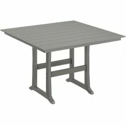 POLYWOOD Farmhouse Trestle 59" Slate Grey Bar Height Table