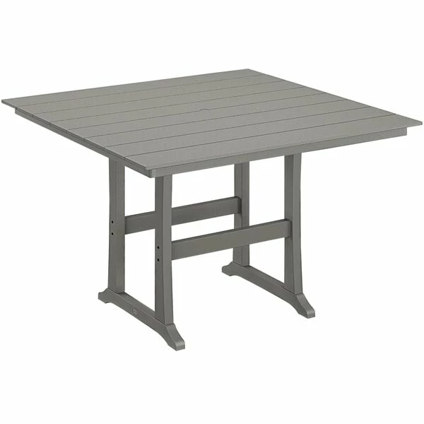POLYWOOD Farmhouse Trestle 59" Slate Grey Bar Height Table 1 POLYWOOD Farmhouse Trestle 59" Slate Grey Bar Height Table