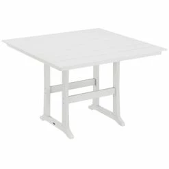 POLYWOOD Farmhouse Trestle 59" White Bar Height Table