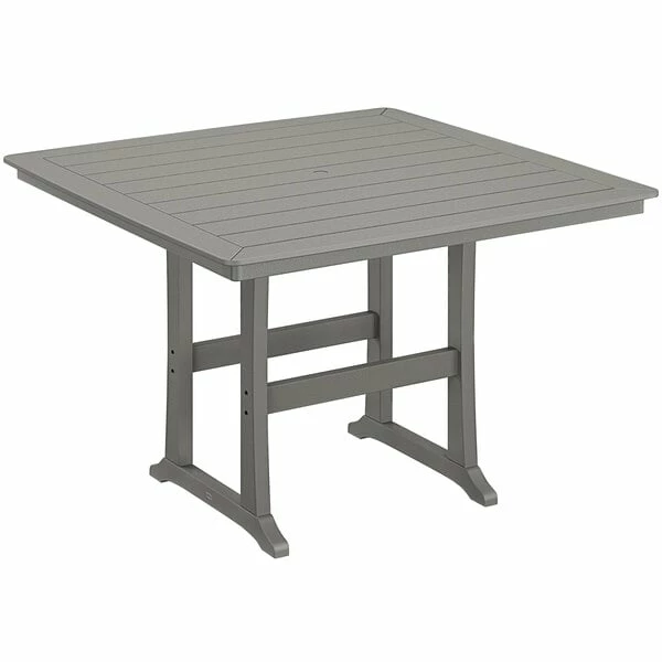 POLYWOOD Nautical Trestle 59" Slate Grey Bar Height Table 1 POLYWOOD Nautical Trestle 59" Slate Grey Bar Height Table