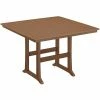 POLYWOOD Nautical Trestle 59" Teak Bar Height Table