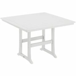 POLYWOOD Nautical Trestle 59" White Bar Height Table