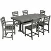 POLYWOOD La Casa Cafe 7-Piece Slate Grey Dining Set With Nautical Trestle Table