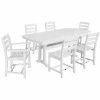 POLYWOOD La Casa Cafe 7-Piece White Dining Set With Nautical Trestle Table