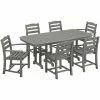 POLYWOOD La Casa Cafe 7-Piece Slate Grey Dining Set With Nautical Table