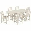 POLYWOOD La Casa Cafe 7-Piece Sand Dining Set With Nautical Table