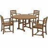 POLYWOOD La Casa Cafe 5-Piece Teak Dining Set With 4 Arm Chairs