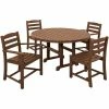 POLYWOOD La Casa Cafe 5-Piece Teak Dining Set With 2 Arm Chairs And 2 Side Chairs